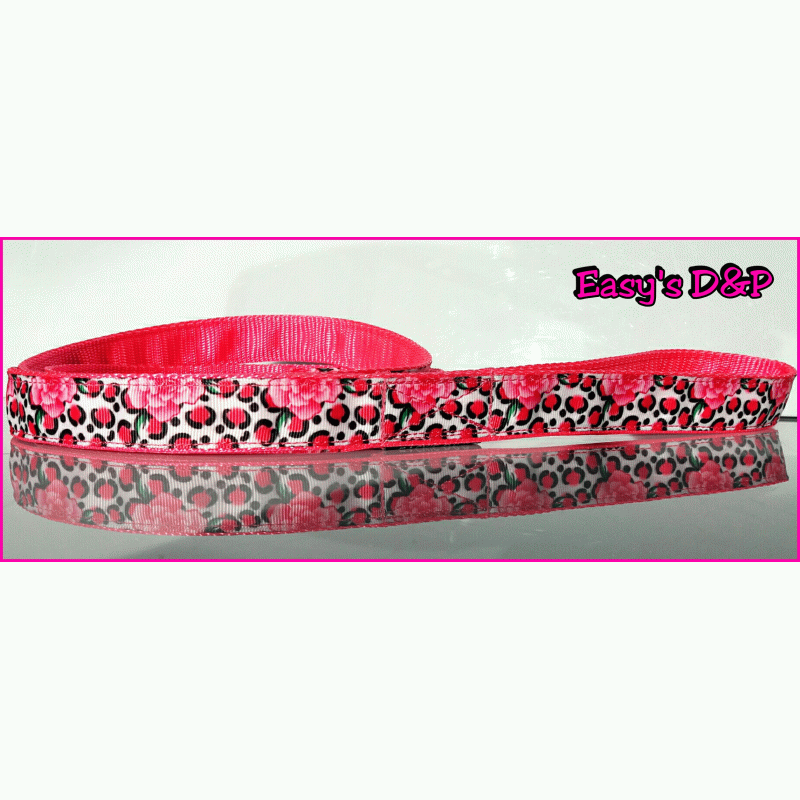 Lijn panter roze bloemen neon roze