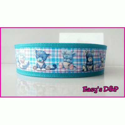 Schattige diertjes licht blauw hb Schattige diertjes licht blauw hb