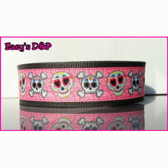 Roze happy skulls grijs hb