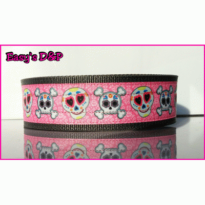 Roze happy skulls grijs hb