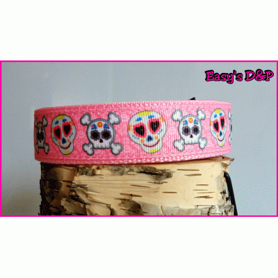 Roze happy skulls baby roze 2,5cm hb
