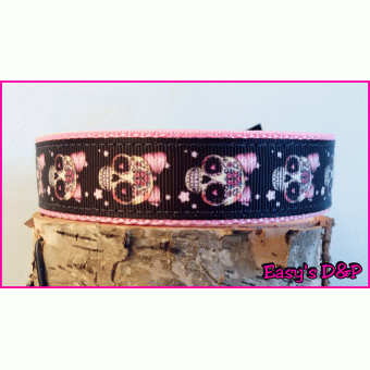 Skull strik baby roze 2.5 cm hb