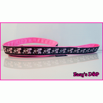 Lijn skull strik neon roze 