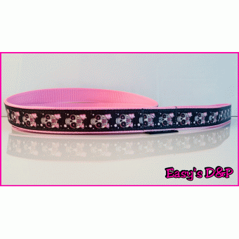Lijn skull strik baby roze 