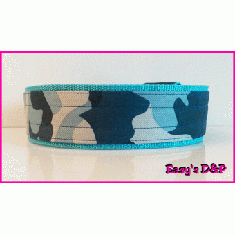 Hb camouflage licht blauw stof