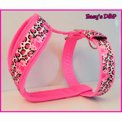 Tuig panter roze bloemen neon roze Tuig panter roze bloemen neon roze