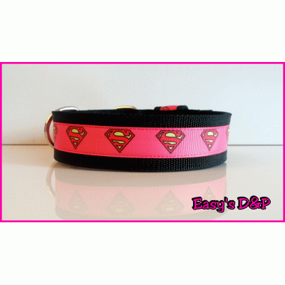 Roze superman zwart nylon hb Roze superman zwart nylon hb