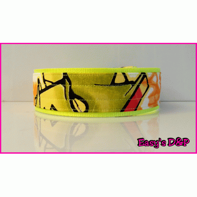 H.b stof graffiti neon geel H.b stof graffiti neon geel