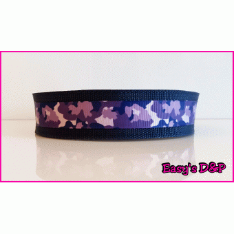 Hb donker blauw met paars camo lint