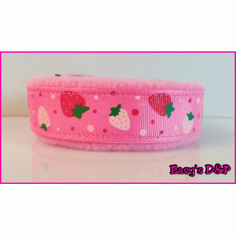 Aardbeien roze 2.5 cm breed hb