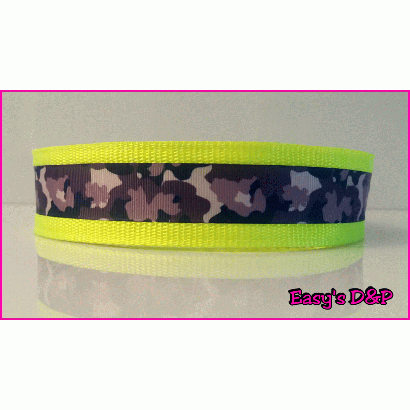 Neon geel camouflage paars lint hb