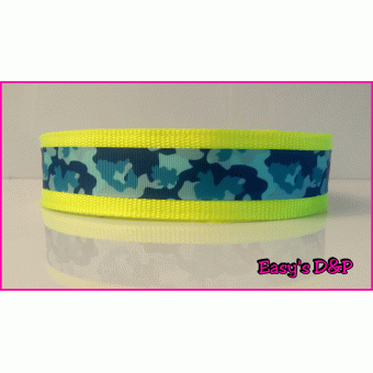 Neon geel camouflage blauw lint hb