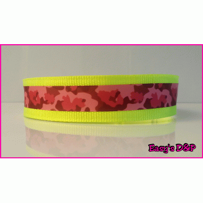 Neon geel camouflage roze lint hb