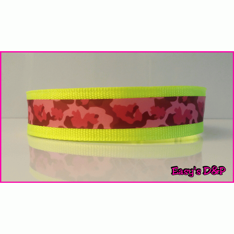 Neon geel camouflage roze lint hb