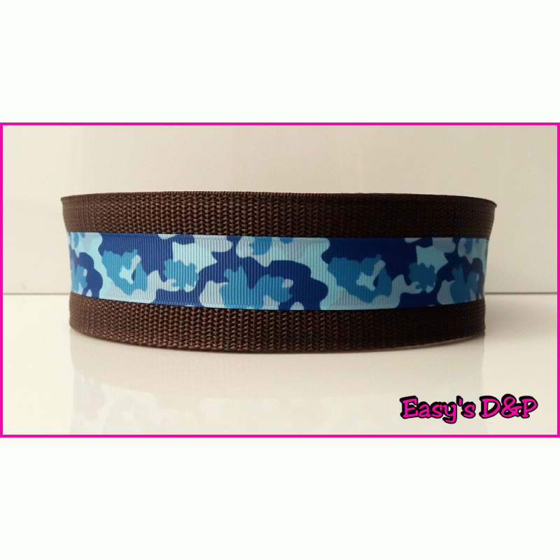 Bruin met blauw camo lint hb