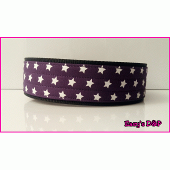 Sterren paars zwart stof hb