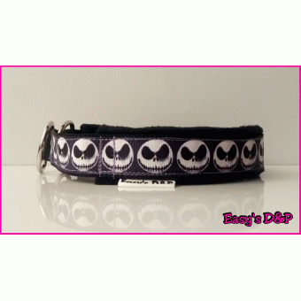 Sliphalsband zwart skull smily