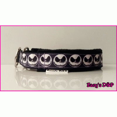 Sliphalsband zwart skull smily Sliphalsband zwart skull smily