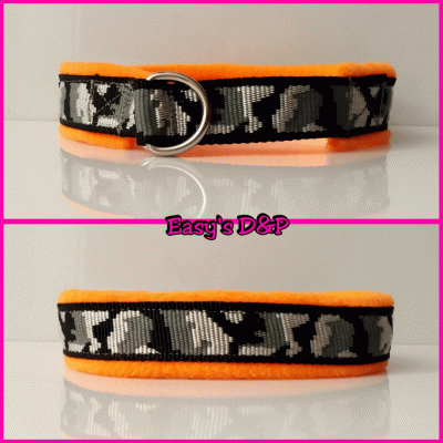 Sliphalsband camouflage grijs neon 