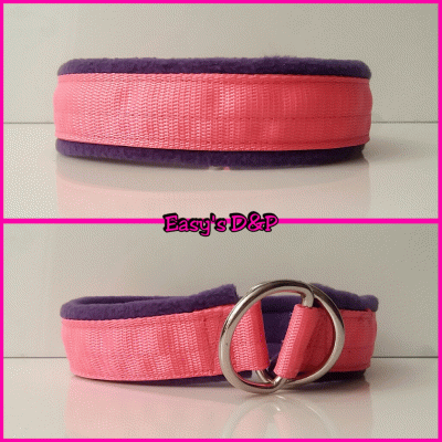 Sliphalsband neon roze paars fleece 