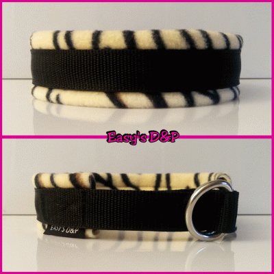 Sliphalsband zwart tijger fleece Sliphalsband zwart tijger fleece
