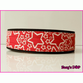 Sterren rood zwart nylon stof hb