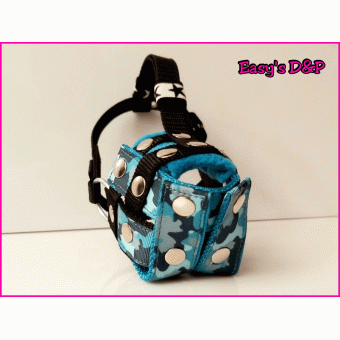 Muilkorf zwart turquoise camouflage
