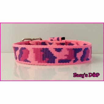 Roze camouflage nylon 2,5 cm hb
