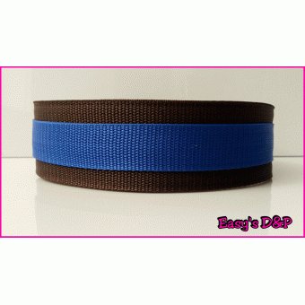 Bruin met kobalt blauw halsband