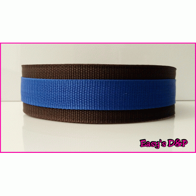 Bruin met kobalt blauw halsband