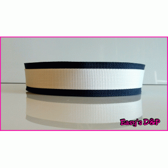 Donker blauw met wit H.B