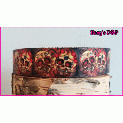 Skull stelletje neon oranje 2.5cm hb