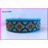 Halfcheck halsband turquoise vierkant