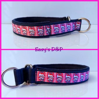 Halfcheck donker blauw 9 skulls