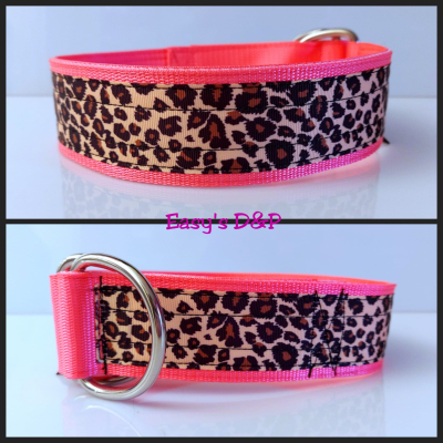 Halfcheck neon roze panterprint 