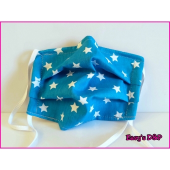 Mondkapje sterren licht blauw 