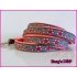 Sliphalsband grijs barok bloemen neon roze fleece 