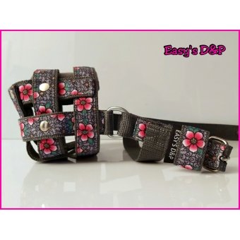 Muilkorf grijs barok bloemen 