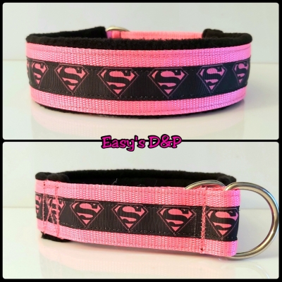 Halfcheck neon roze zwart superman 