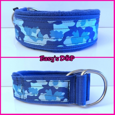 Sliphalsband camouflage blauw 