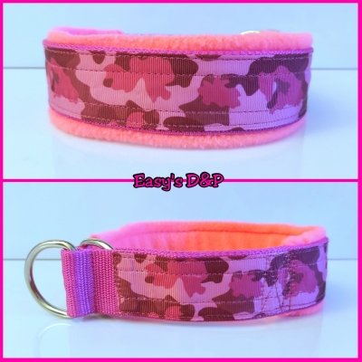 Sliphalsband camouflage roze 